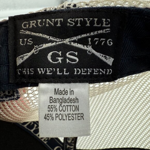 GRUNT STYLE Betsy Ross Faux Leather Patch Denim & Mesh Trucker Hat / Cap America - Picture 11 of 11